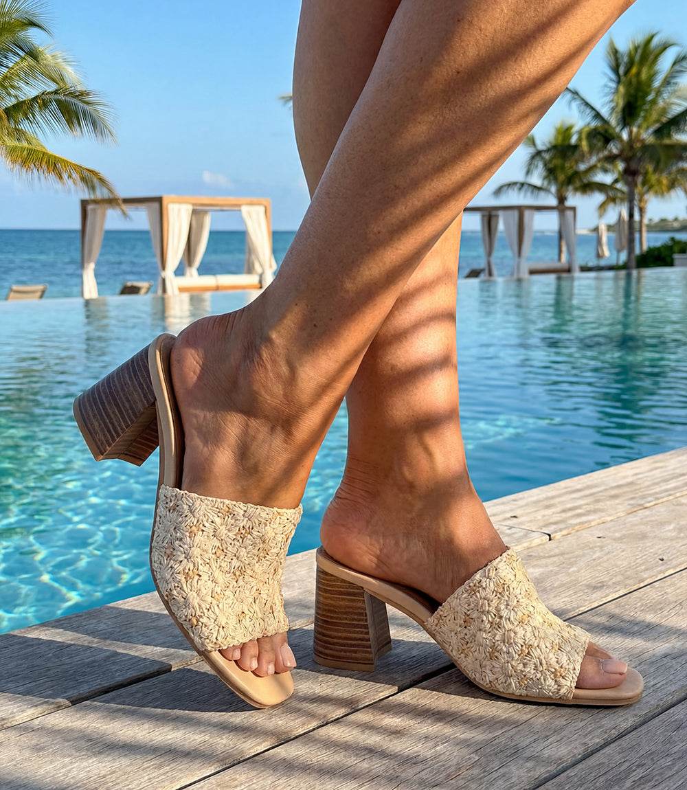 Seychelles Adapt Raffia Heel Sandals - Feminine Woven Floral
