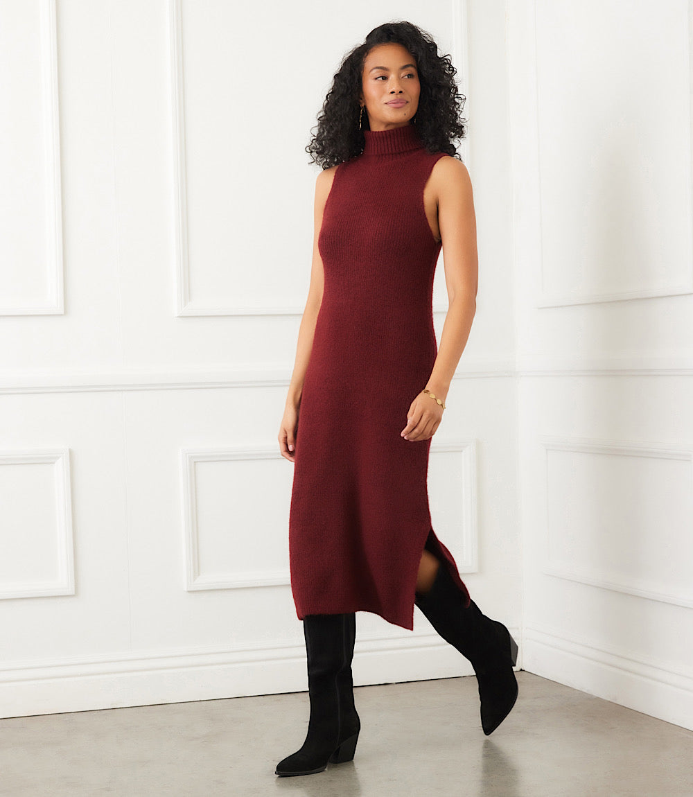 Sleeveless Turtleneck Sweater Dress - Versatile & Stylish Bodycon Fit Karen Kane Sleeveless Turtleneck Sweater Dress - Versatile & Stylish Bodycon Fit Karen Kane