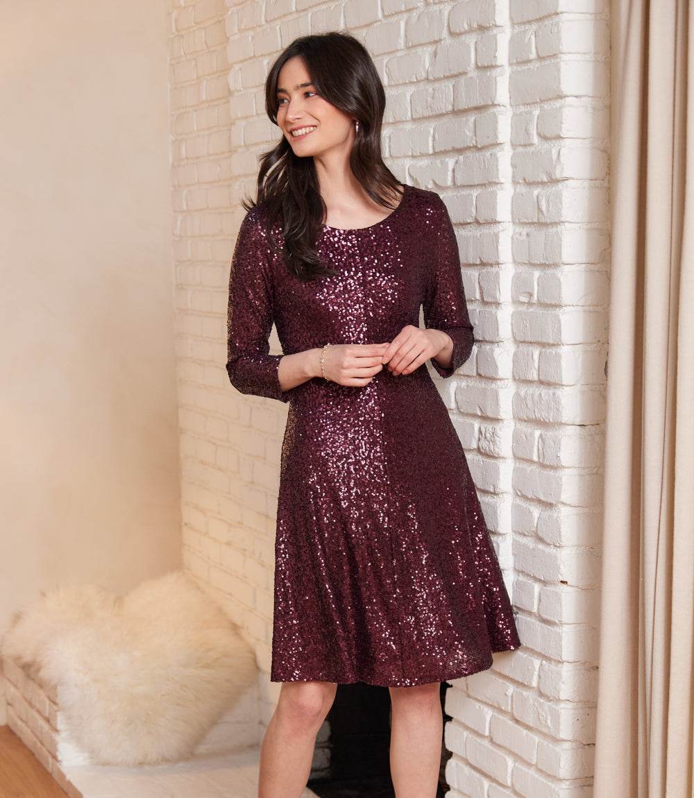 slim fit dress slacks Long Sleeve Fit-and-Flare Shirt Dress – Luxeire main image 1