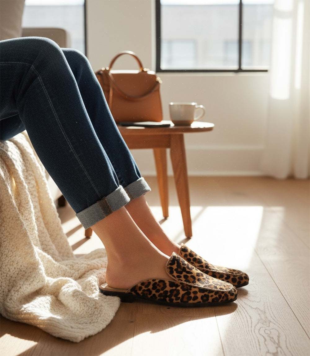 Dolce Vita Bradly Calf Hair Mules - Stylish Leopard Slip-Ons for