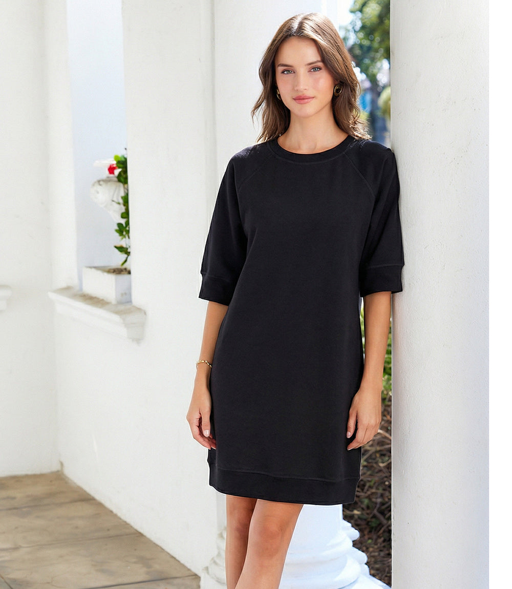 Karen Kane Women's Raglan Sleeve Sweatshirt Dress - Black - Size XL Karen Kane Women's Raglan Sleeve Sweatshirt Dress - Black - Size XL