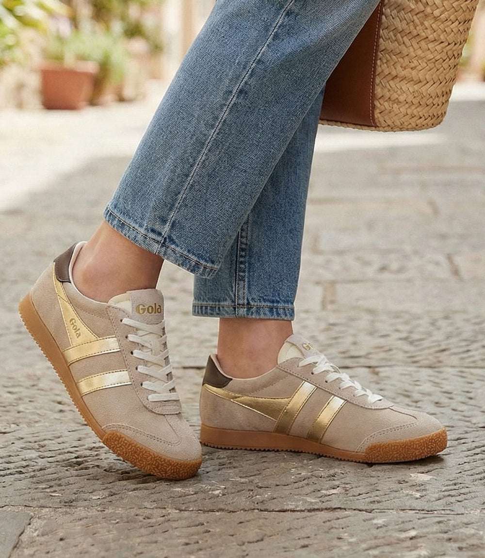 Gola Elan Glitz Sneakers - Stylish Suede Sneakers with Gold Trim