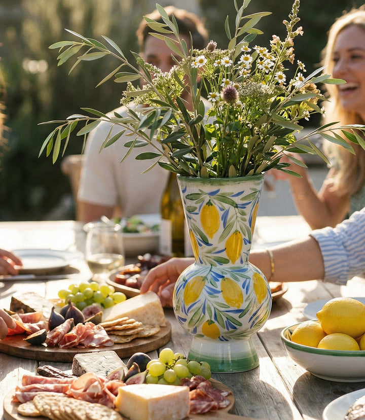 Hand-Painted Large Lemon Vase