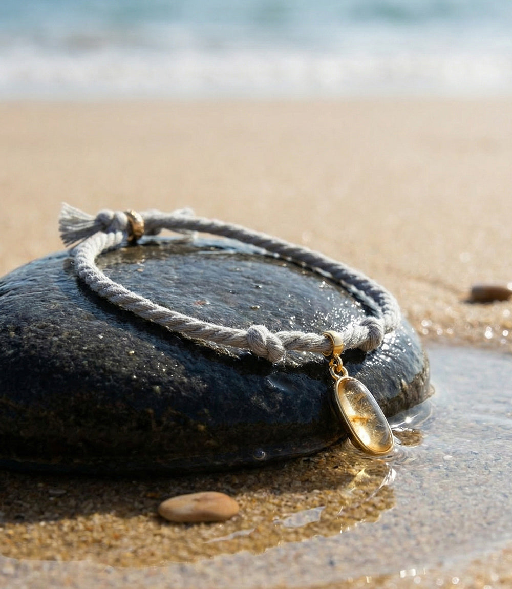 Oval Gemstone Cord Bracelet