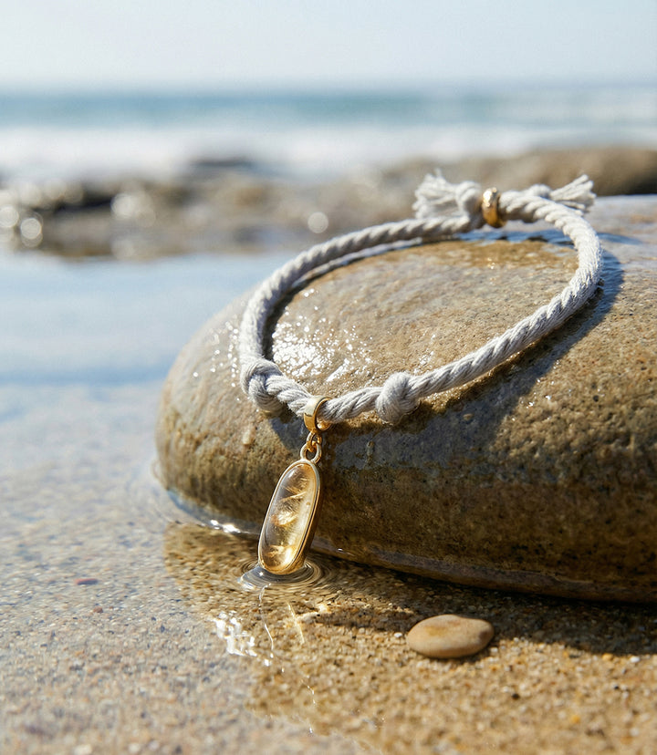 Oval Gemstone Cord Bracelet