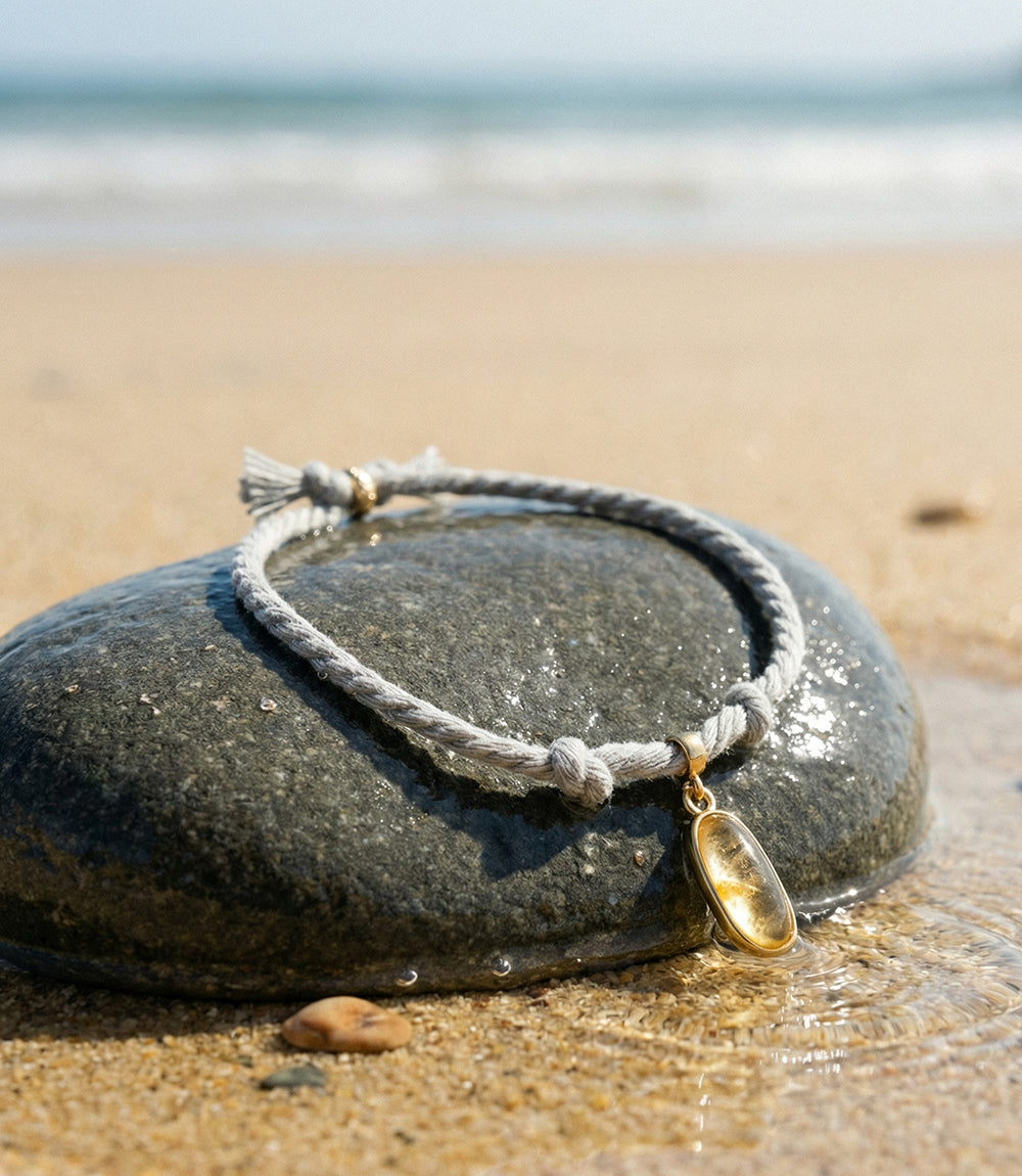 Oval Gemstone Cord Bracelet