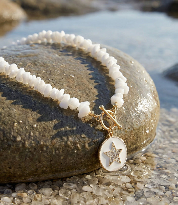 White Jade Star Pendant Necklace
