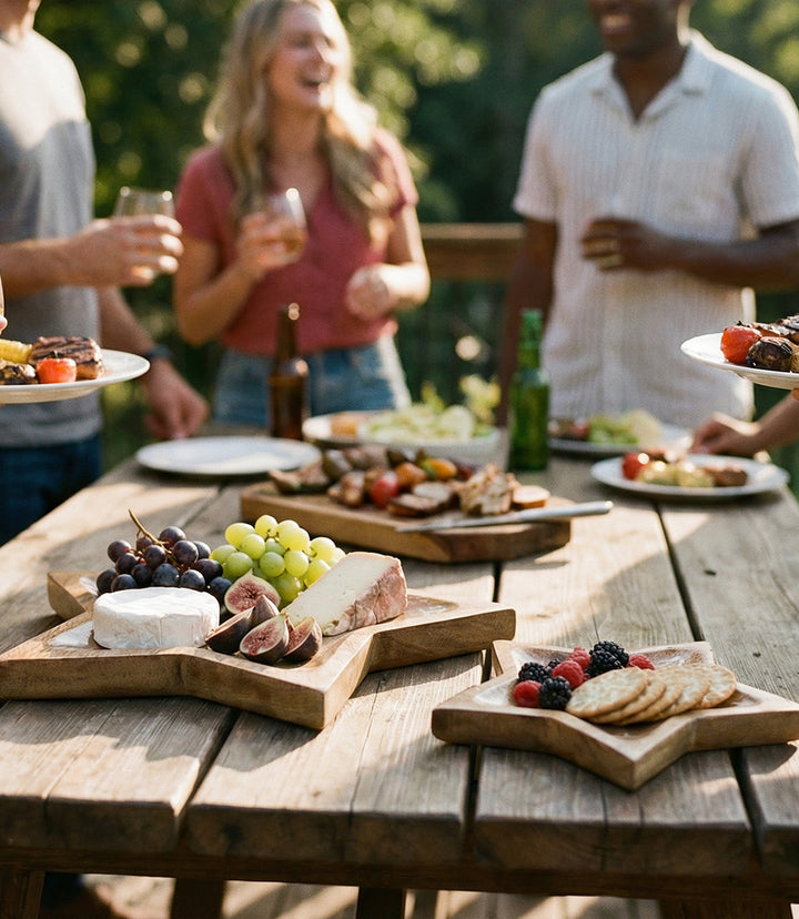 Wooden Star Serving Trays, Set Of 2