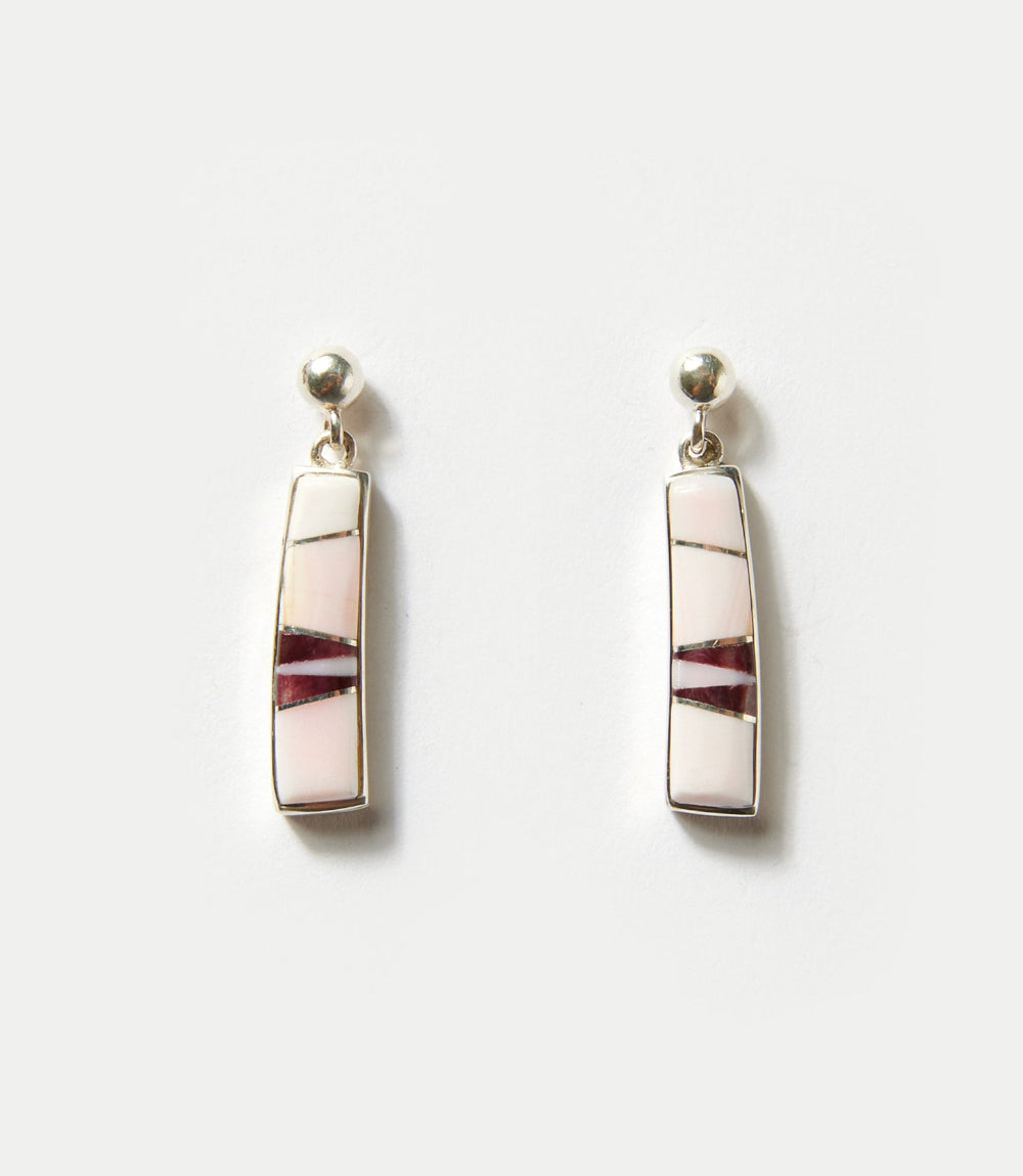Pink Conch Inlay Necklace And Earring Set