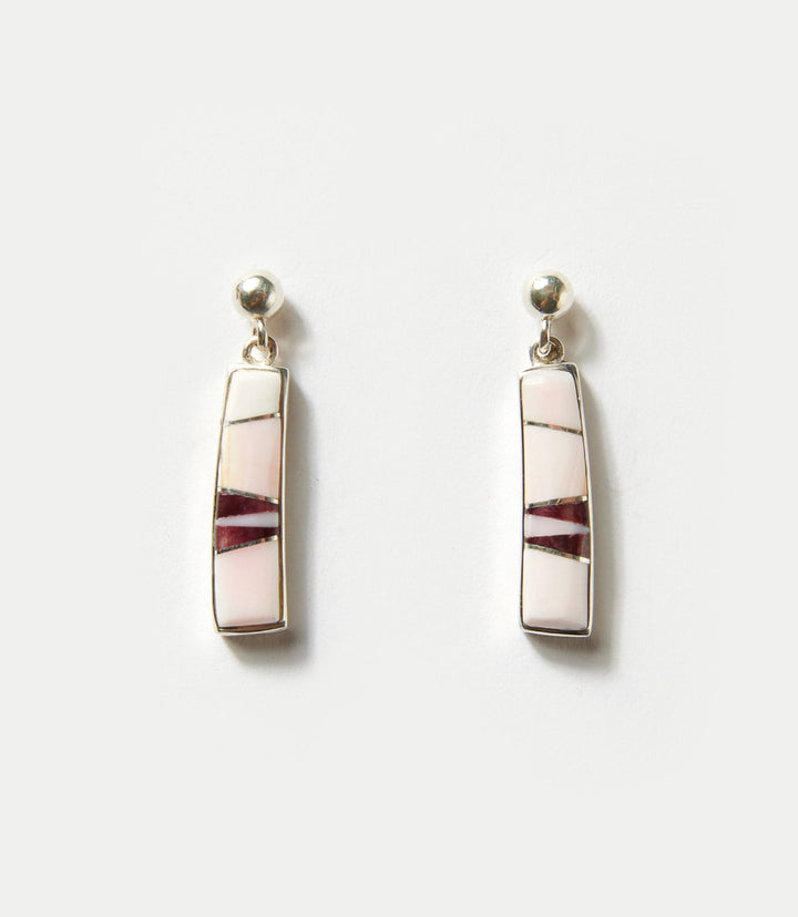 Pink Conch Inlay Necklace And Earring Set