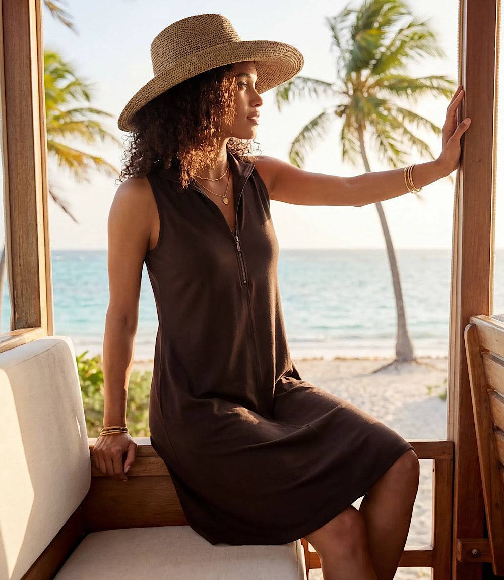 brown jersey dress Brown Jersey Boat Neck Tate Mini Dress