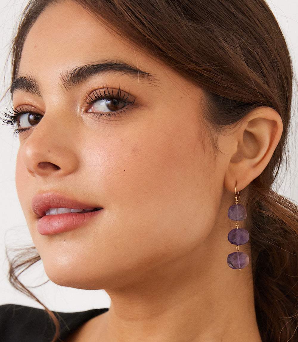 Tiered Gemstone Earrings