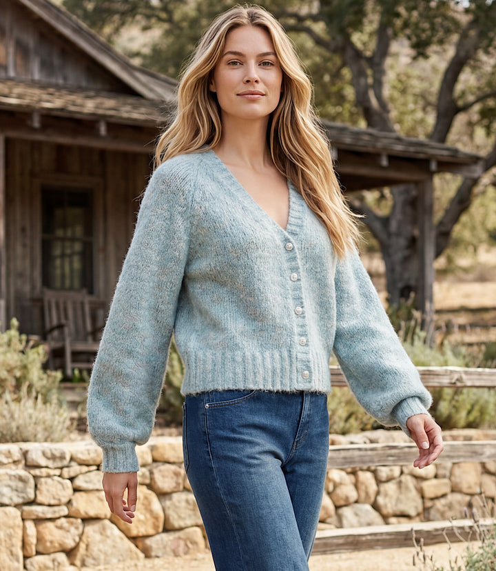 Pearl Button Cardigan Sweater