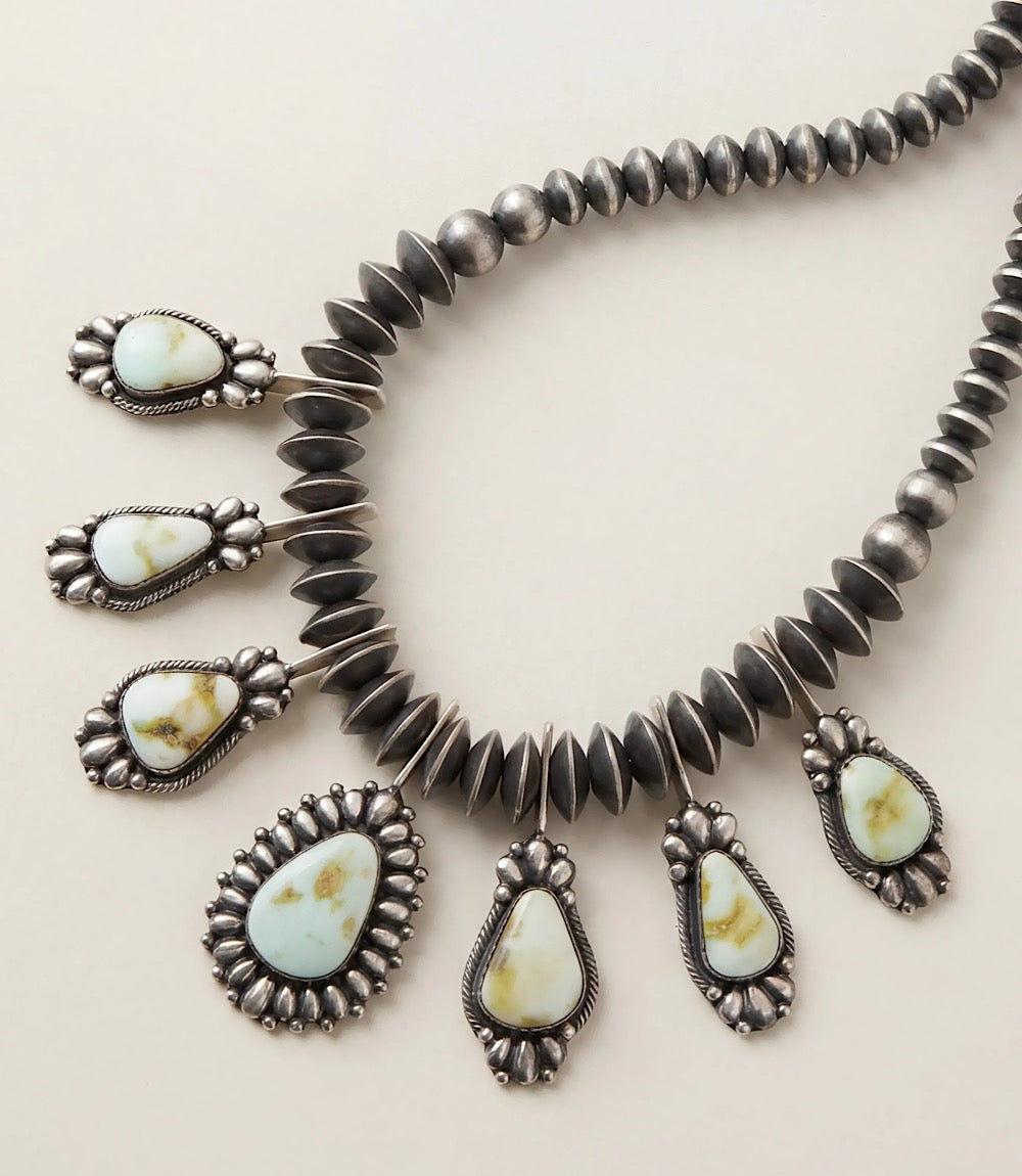 Palomino Turquoise Sterling Silver Necklace And Earring Set