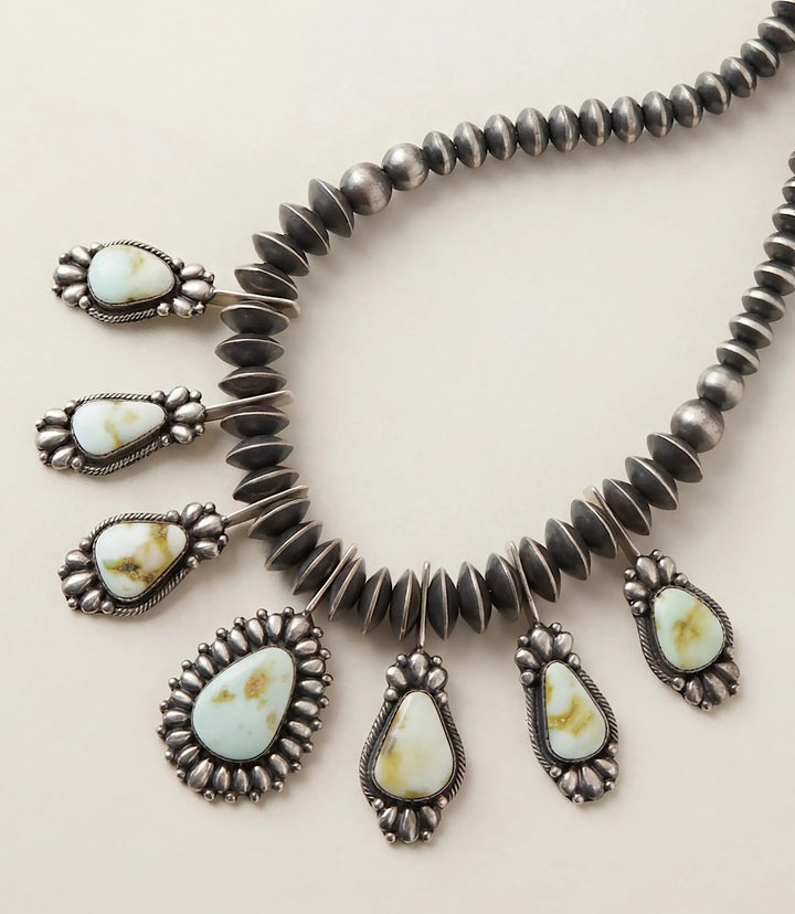 Palomino Turquoise Sterling Silver Necklace And Earring Set