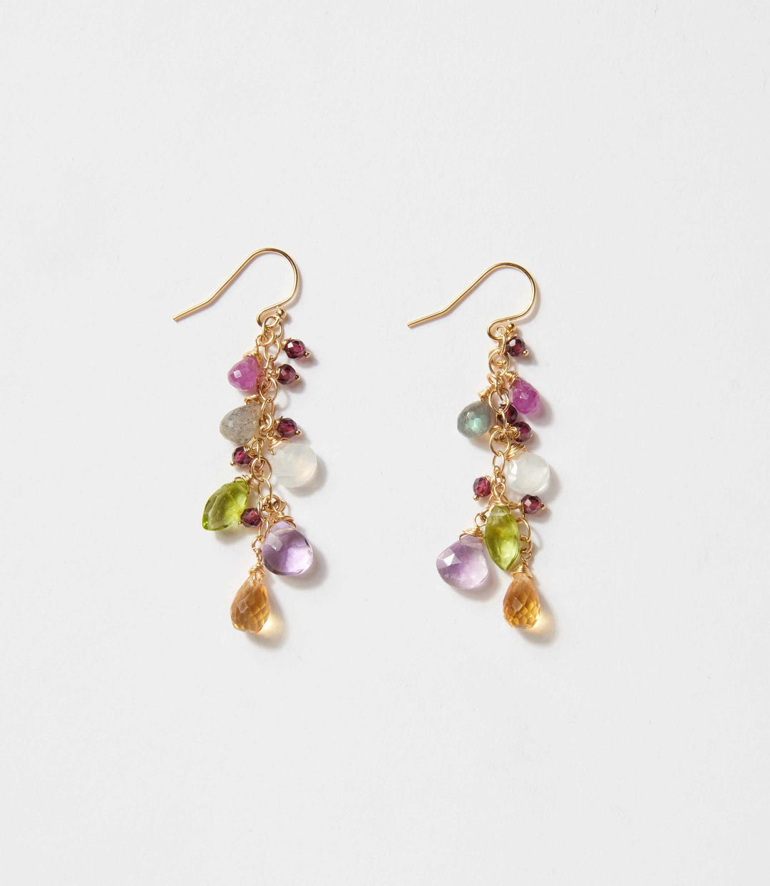 Multi Gemstone Cluster Earrings