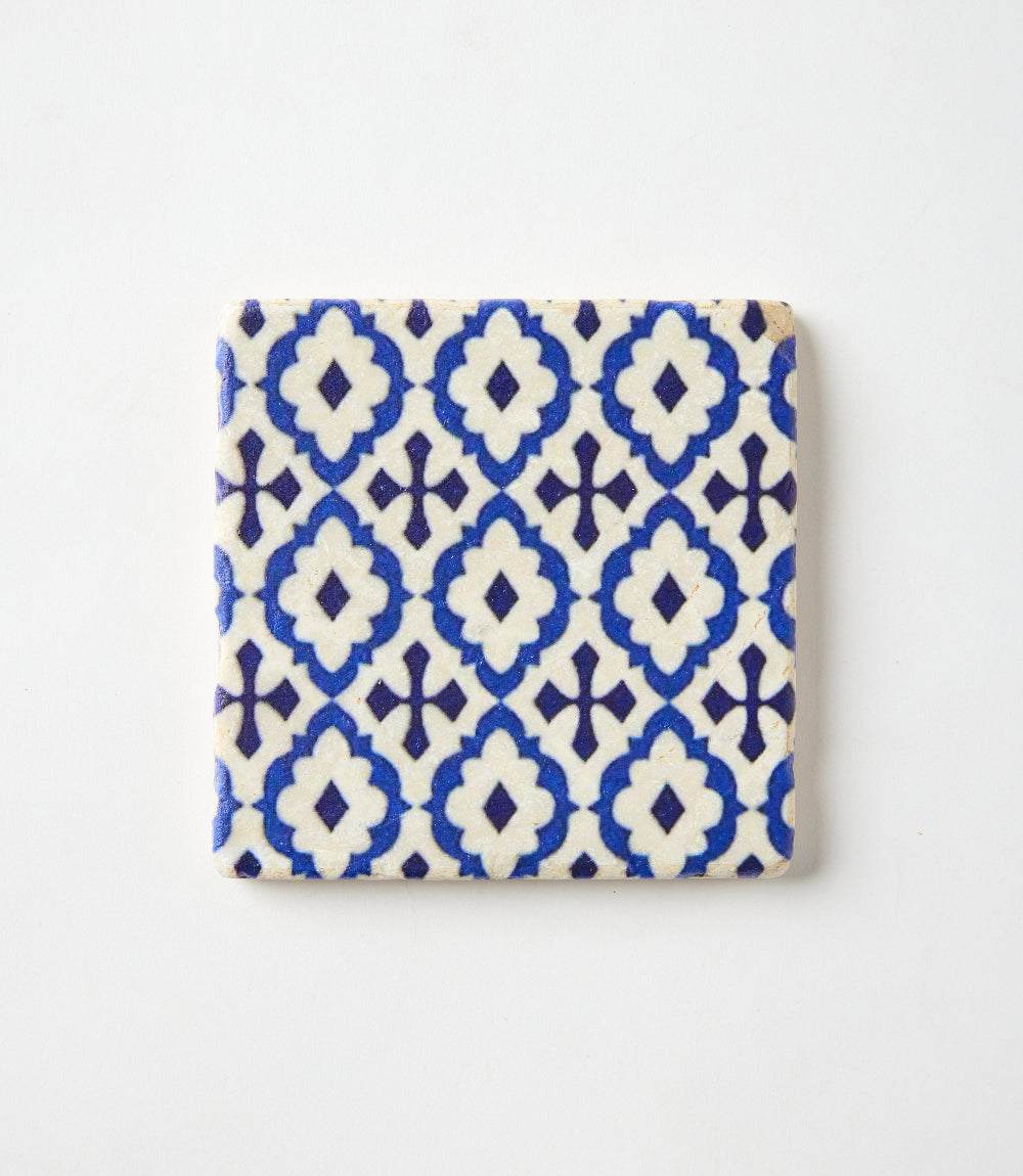 Mediterranean Tile Marble Coasters, Set Of 4