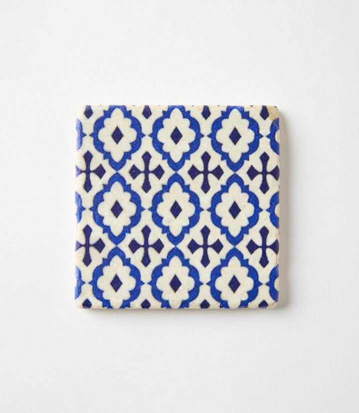 Mediterranean Tile Marble Coasters, Set Of 4