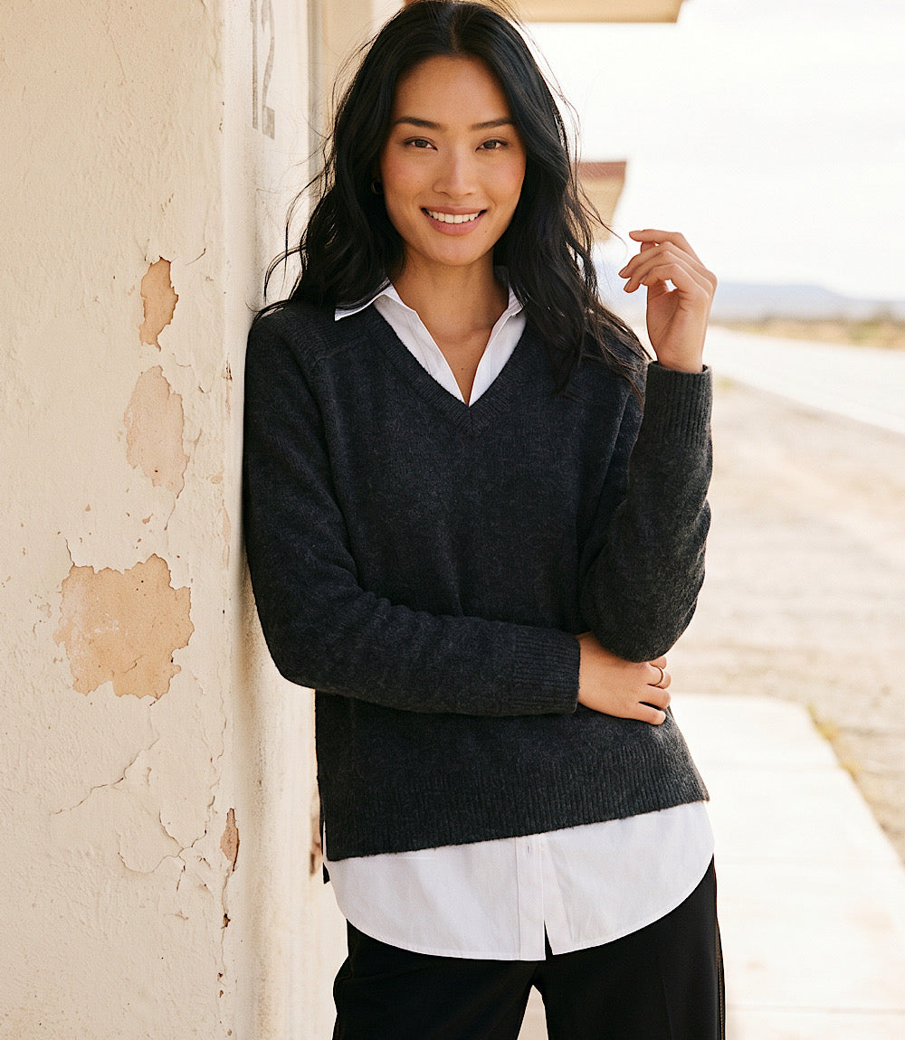 Petite Size Layered Sweater