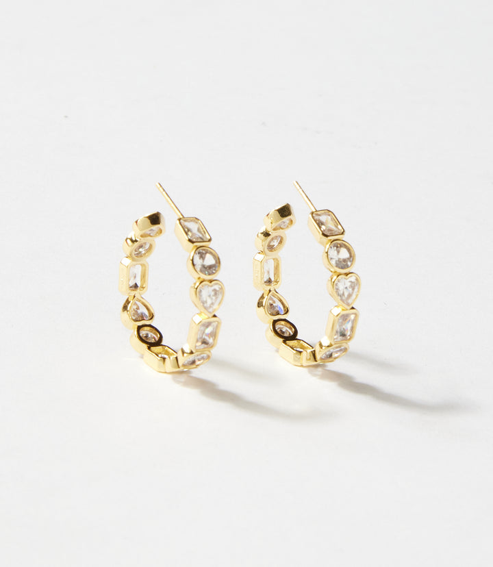 Gemstone Hoop Earrings