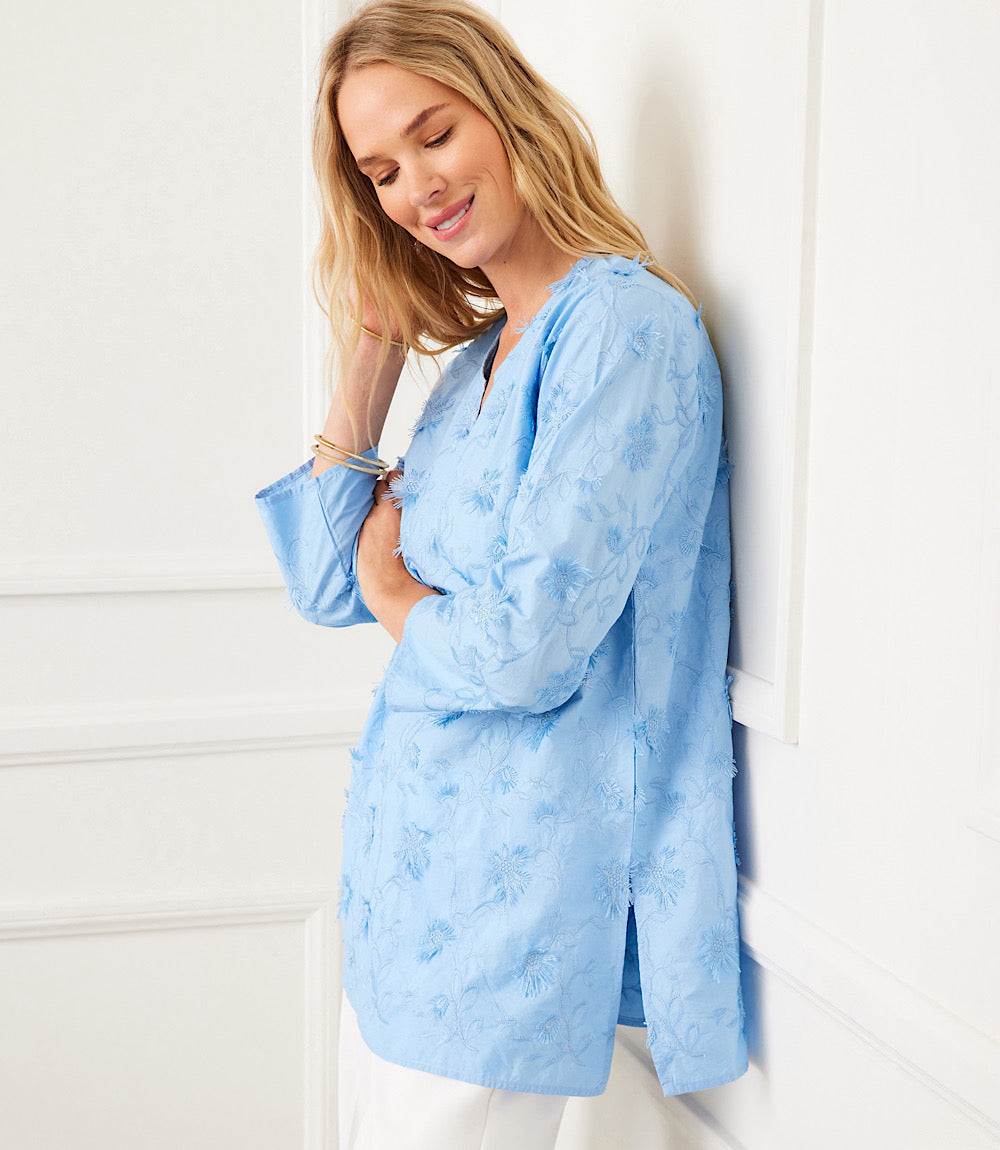 3/4 Sleeve Embroidered Tunic