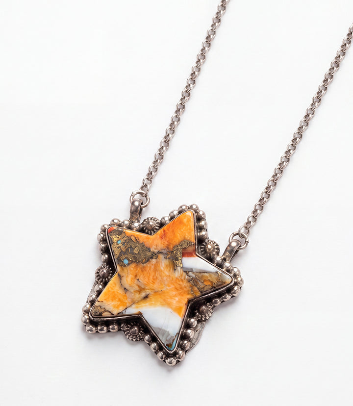 Spiny Oyster Turquoise Star Necklace