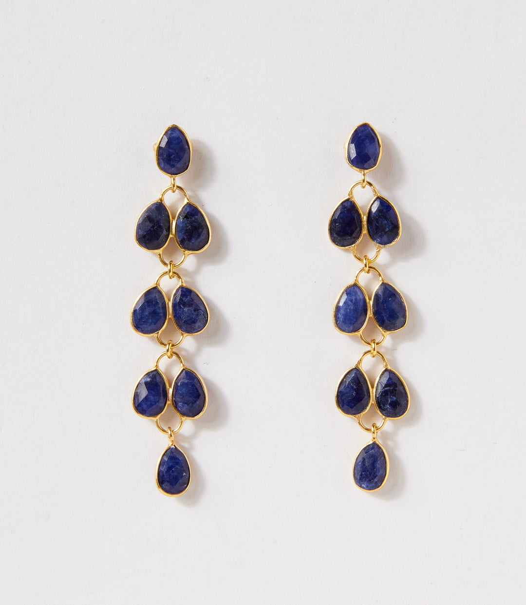 Feather Drop Gemstone Earrings