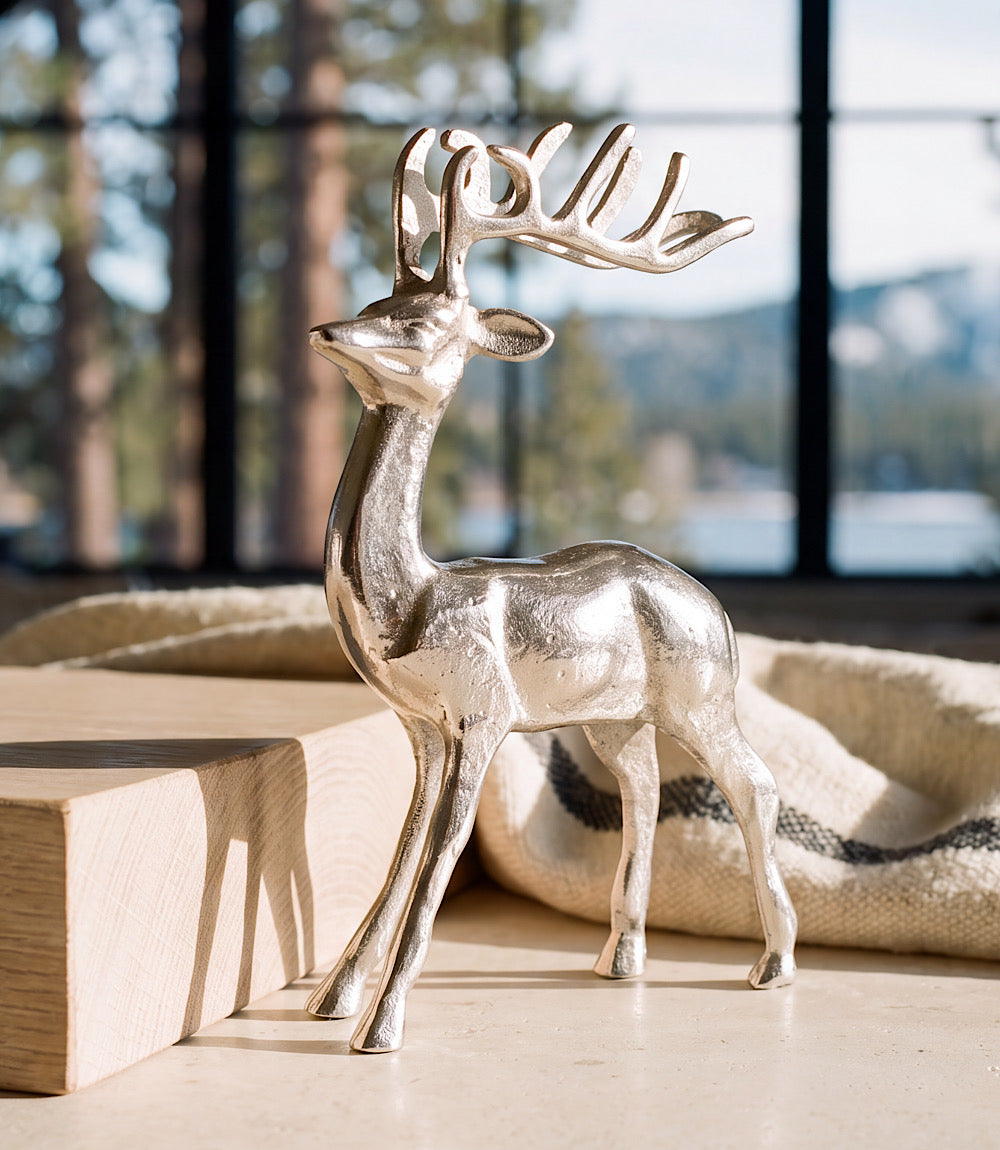 Metal Reindeer Sculpture