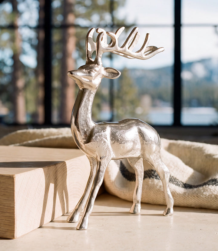 Metal Reindeer Sculpture