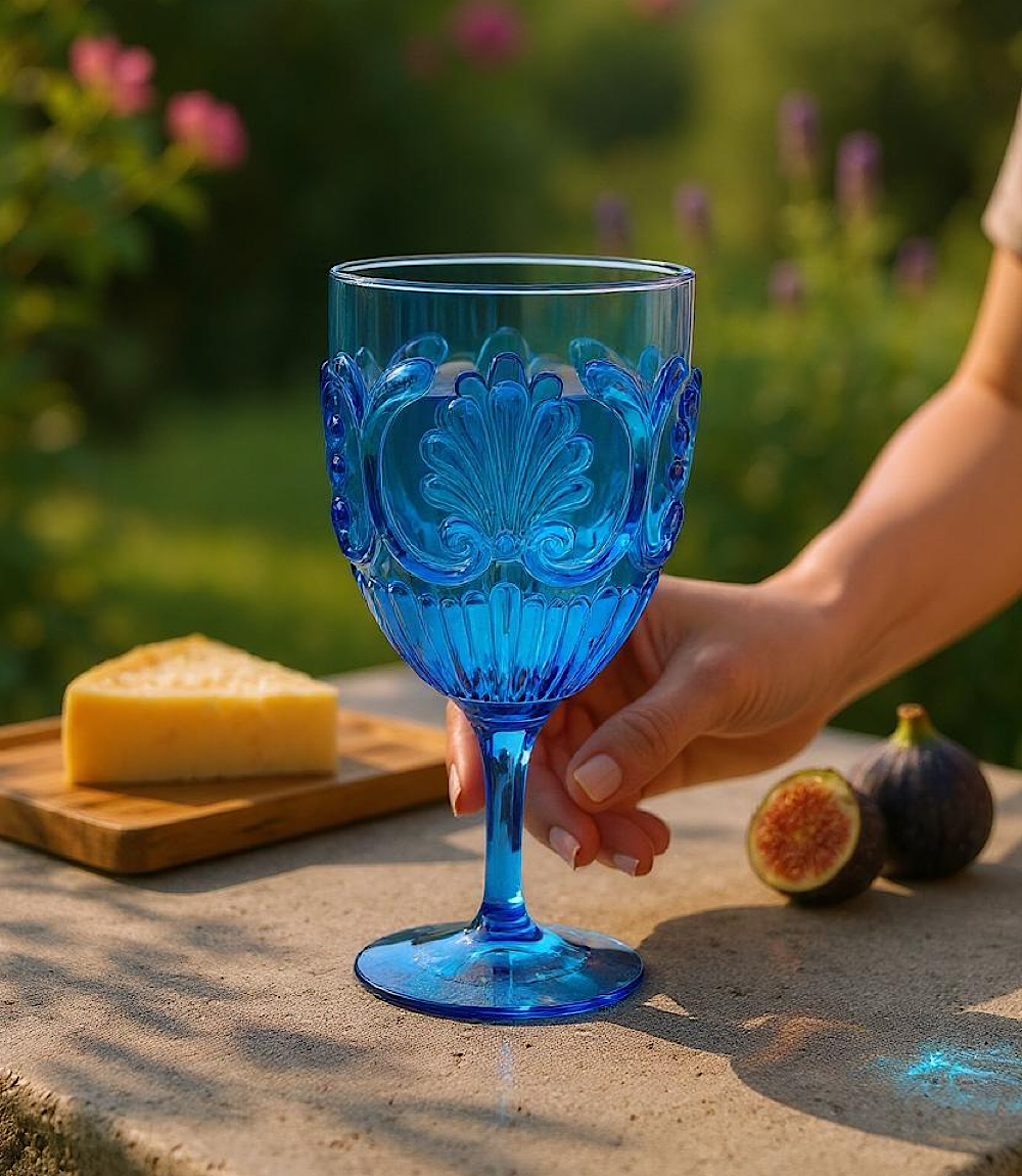 Acrylic Fleur Wine Glass