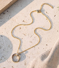 Mixed Metal Hoop Necklace