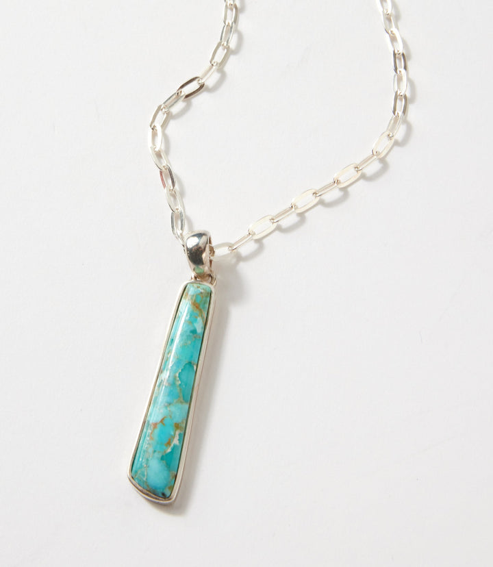 Pueblo Blue Turquoise Pendant Necklace
