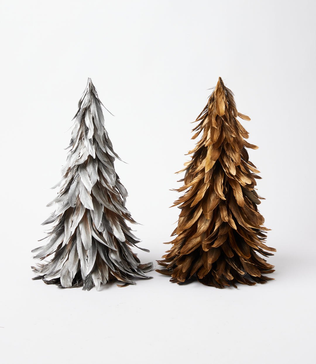 Flocked Feather Metallic Tree
