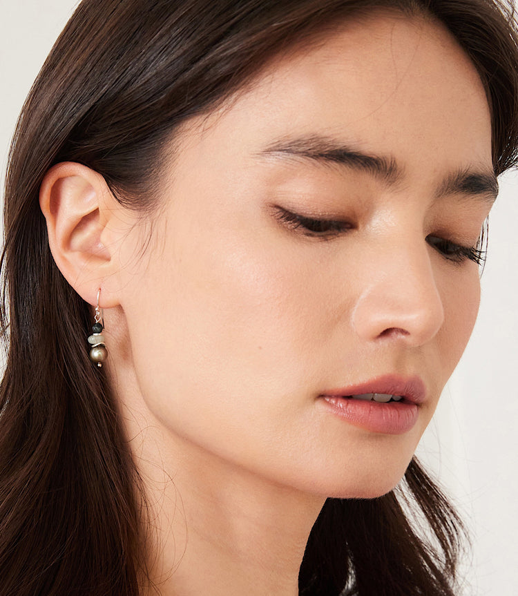 Gemstone And Pearl Earrings