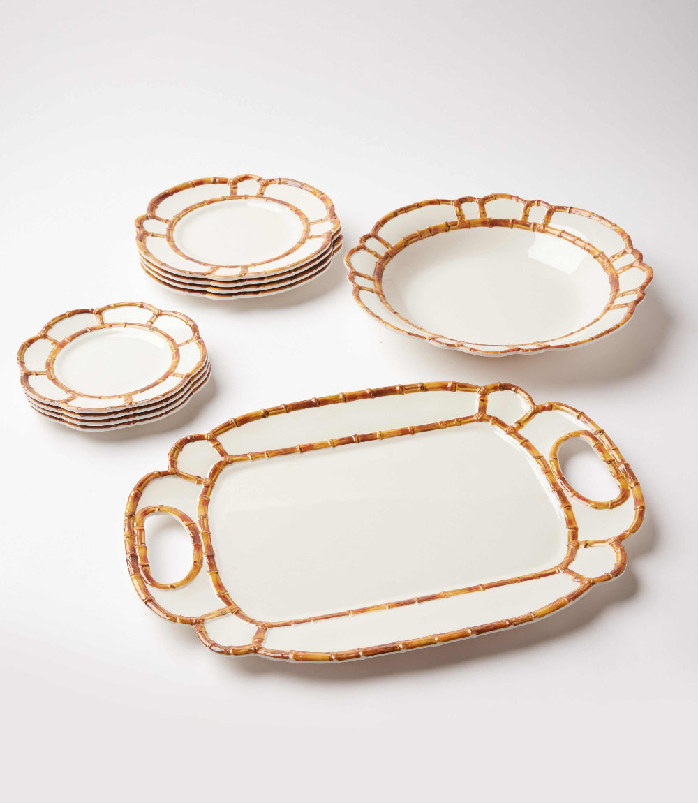 Bamboo Accent Large Centerpiece Bowl