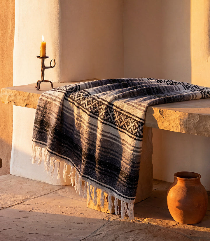 Western Stripe Fringe Blanket