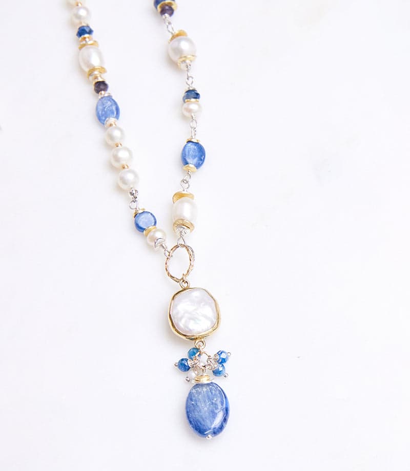 Pearl and Kyanite Necklace