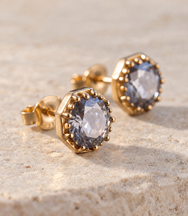 Georgian Collet Rose Cut Stud Earrings