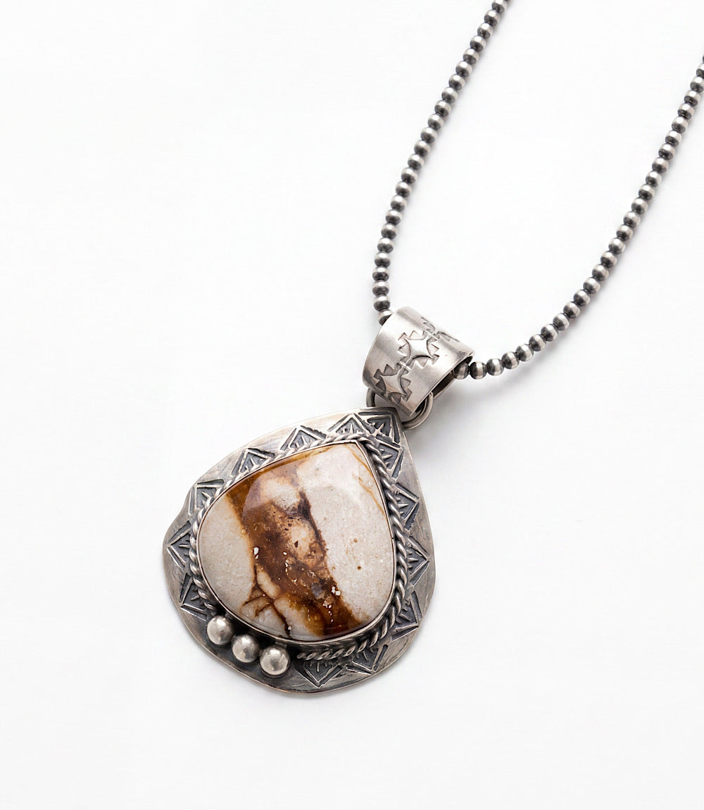 Natural Jasper Sterling Silver Necklace