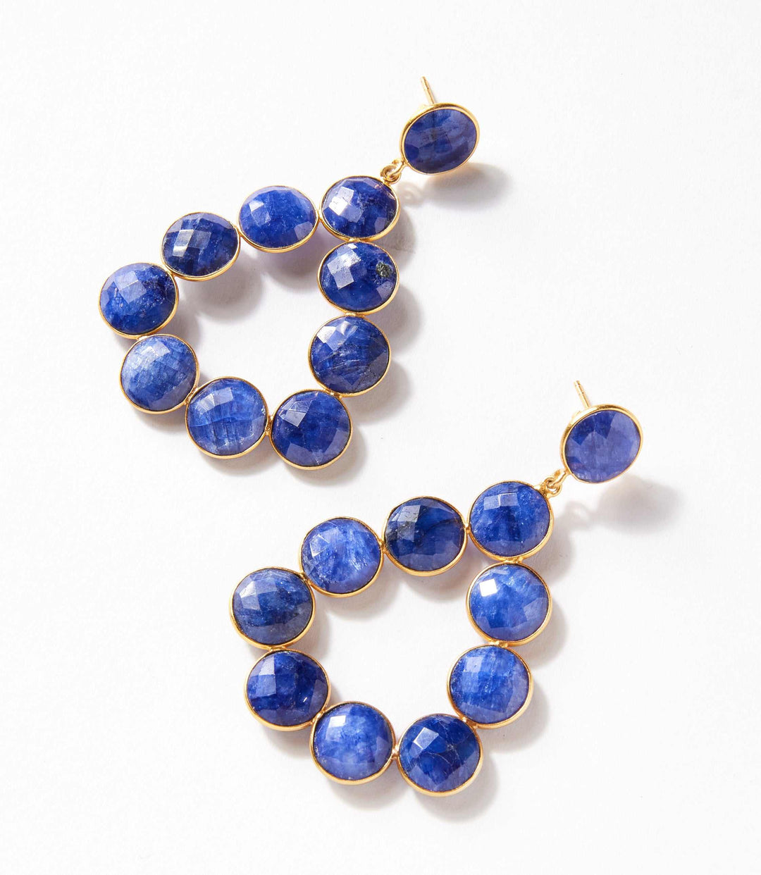 Gemstone Bezel Drop Earrings