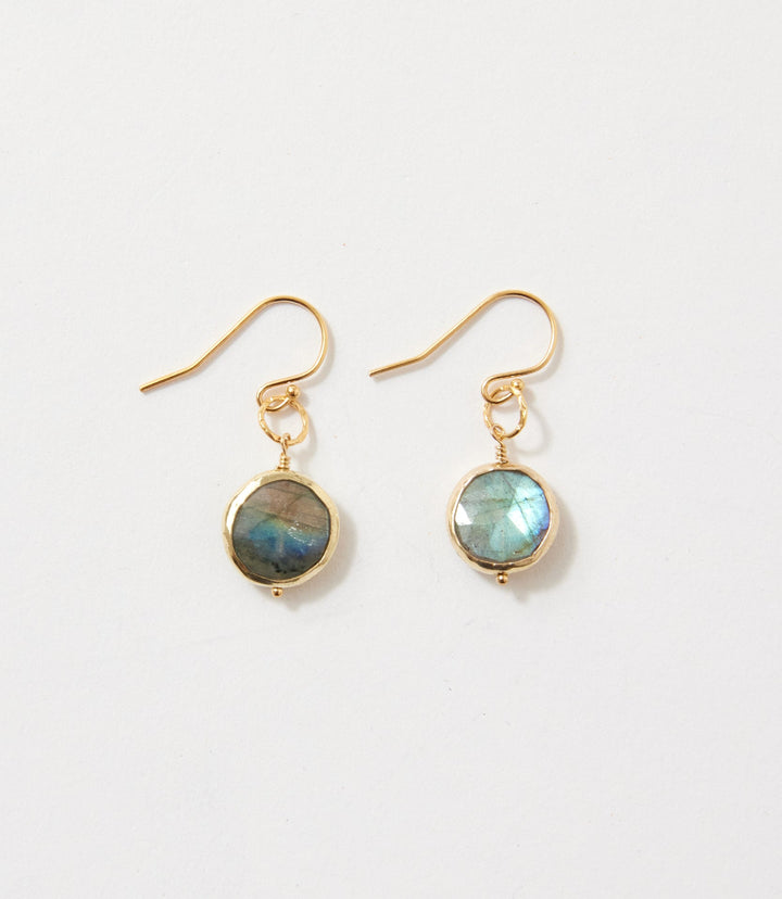 Labradorite Disc Earrings