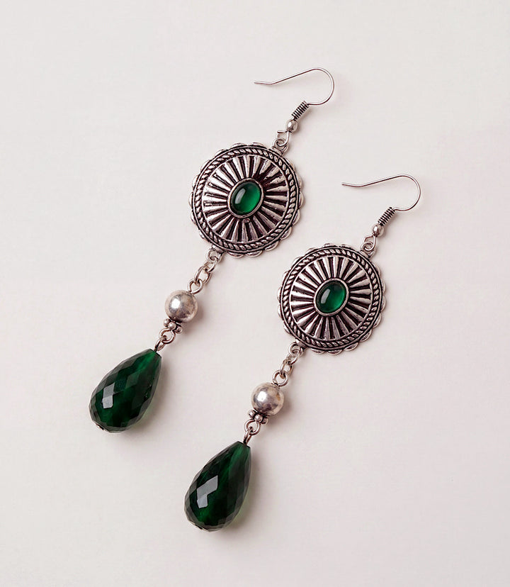 Beaded Concho Earrings