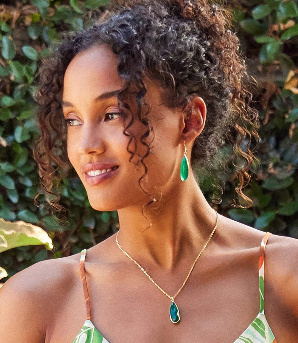 Green Onyx Quartz Earrings