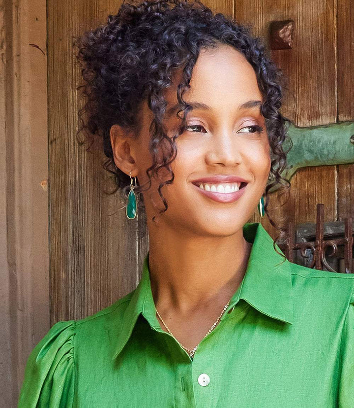 Green Onyx Quartz Earrings