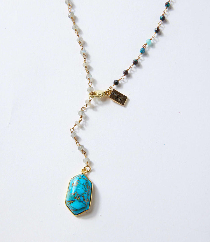 Beaded Turquoise Pendant Necklace