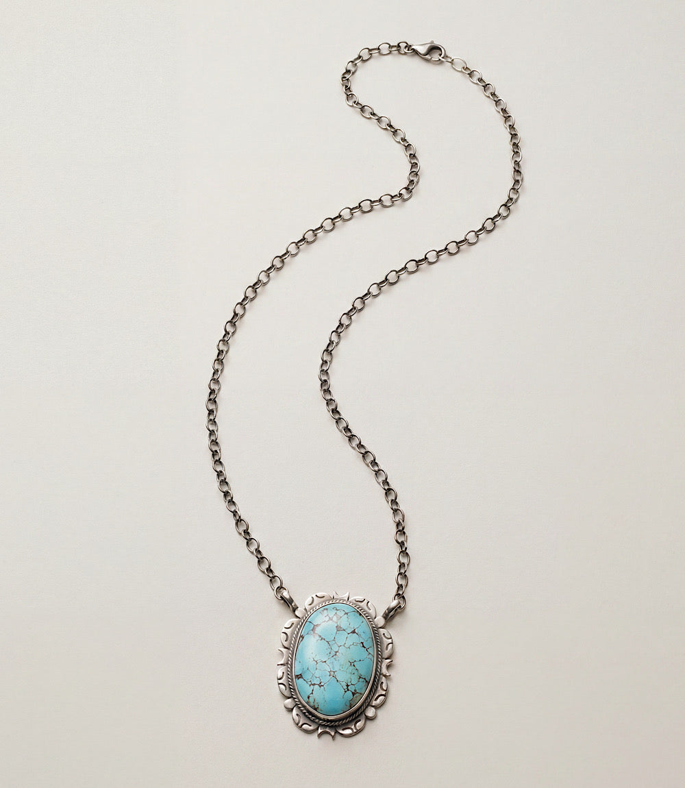 Embellished Turquoise Pendant Necklace