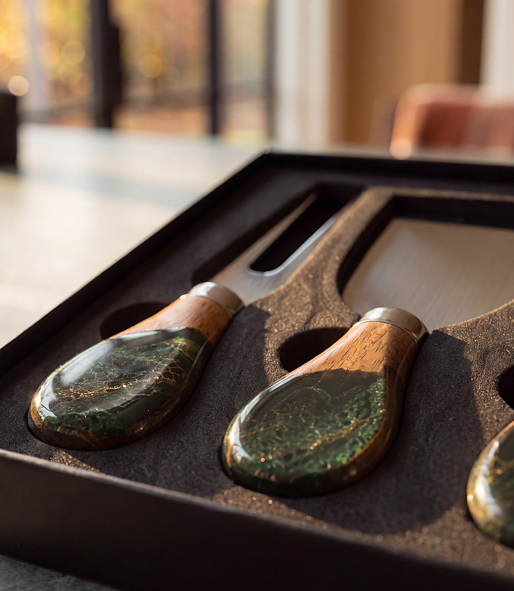 Resin Coated Wooden Cheese Knife Set