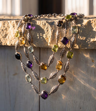 Amethyst, Citrine, Quartz Multi Strand Necklace
