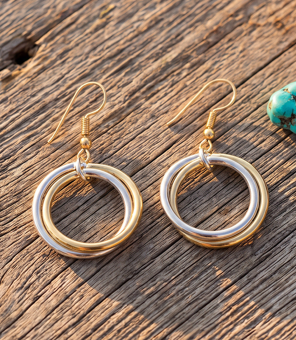 Mixed Metal Hoop Earrings