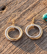 Mixed Metal Hoop Earrings